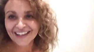 Nadia Sawalha tapes her tits