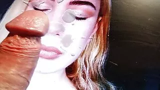 facial cumshot on blonde
