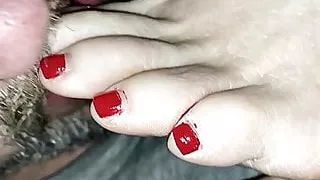 Wifes Wrinkled Soles And Sexy Toes Up Close