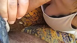 Cock sucked in her panties