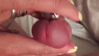 Wife vibrator handjob cumshot