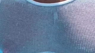 Shemale Tiny Titties in Pool