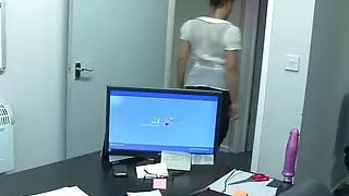 Office babe loves riding a raging boner