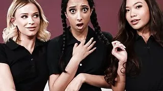 Naughty Lesbo Students Enjoy Threesome