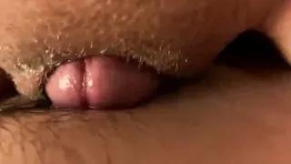 Grinding her hot wet pussy on my cock before riding it