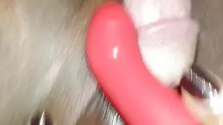 Mommy buzzing her clit and enjoying my cock inside her.