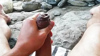 Cumming at the nude beach