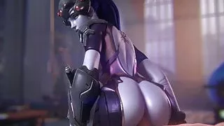 Lovely Widowmaker with Athletic Body Fucked in Every Hole