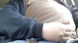 Big daddy cum in the car
