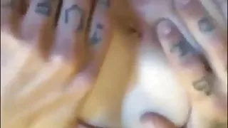 Tatted slut gets her arse spread while she rides