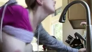 Busty Cheating Wife Banged On Kitchen Counter