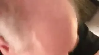 Daddy on his knees giving an amazing blowjob