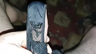 Jerking off in mommy's room and cuming in her panties