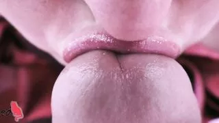 Cumshot from the tip of the tongue