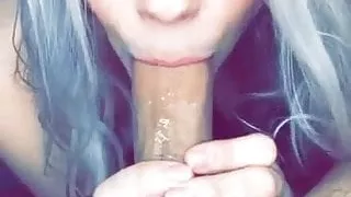 Really beautiful blonde babe sucking