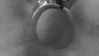 Mr anal plug, chastity cage, ball weights and sound