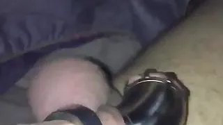 Husband having balls beaten and leaking cum