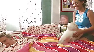 Curvy Sister Teen Wakes Up Bro for Taboo Fuck with Squirt