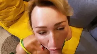 Horny Blonde Facefuck and Ass Fuck - Cum in Mouth