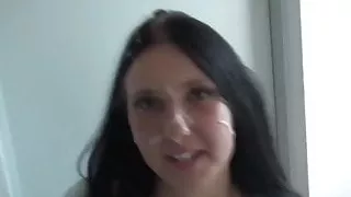 Cum on German babe's face