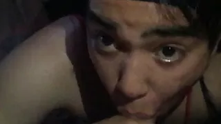 Crossdressed Latin w wig beats off his friendscock w cumshot