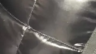 Svenja outdoor cock suck and fuck in shiny moncler