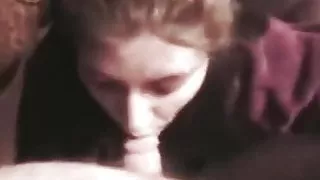 Sucking on her knees for messy facial