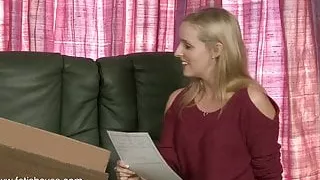 Women in red rubber catsuit