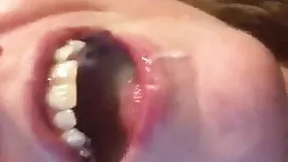 Wife drinks sperm from a glass