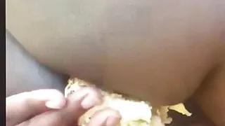 Shoving food up my ass and farting on it