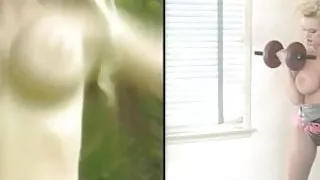 Melissa Mounds Working Out & Big Fake Silicone Titty Fuck