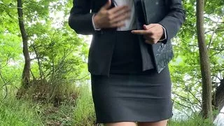 secretary roughly used outdoors in woods - business-bitch