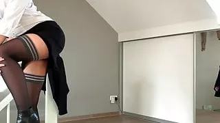 secretary striptease ends with cockriding - business-bitch