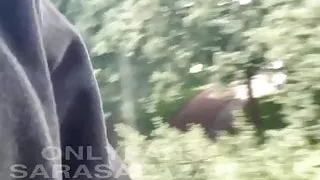 Latina cumming on train