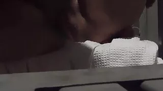 Wife fingers her cunt for hubby