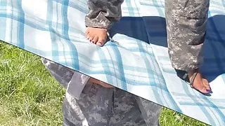 Titten shown in my uniform