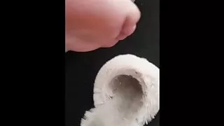 Slipper fetish new cream slipper dangle
