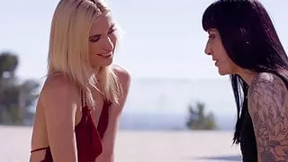 Aiden Ashley and Goth Charlotte Play Together With A Strapon