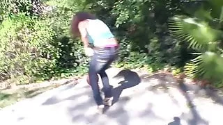 Amateursex, Schwarzer Sex, Sperma, Kehlenfick, Ebenholz, Sex im Freien