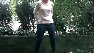 Cute Blonde Pisses in  City