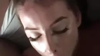 Facializing that slut for her deepthroat skills