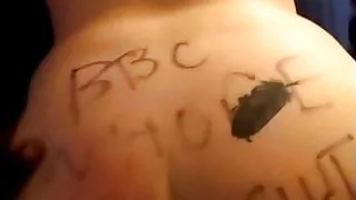 Young BBC stud degrades a BBW MILF black cock whore as repar