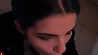 Blue green haired blowjob