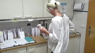 German doctor fucks young German skinny teen girl bareback