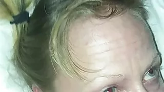 Cute and shy little blondie gets throat fucked