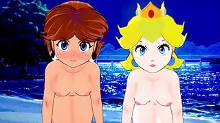 Princess Daisy and Peach show some pussy and suck your dick.
