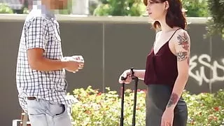 Italian teen Silvia hunts guys in the streets of Barcelona