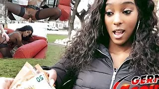 German Scout - Slim Ebony Teen Rae Picked Up And Fucked For Cash