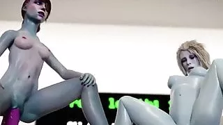 (Destiny) Petra Venj and Mara Sov ride dildos together