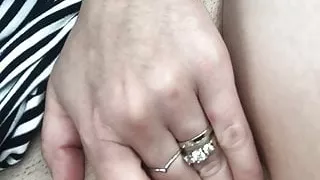 Playing with my pussy in car